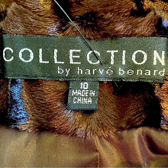 COLLECTION BY HARVE BENARD  | FAUX FUR DARK BROWN EVENING SWING JACKET  SZ 10 - Picture 14 of 14